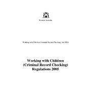 Working with Children (Criminal Record Checking) Regulations 2005